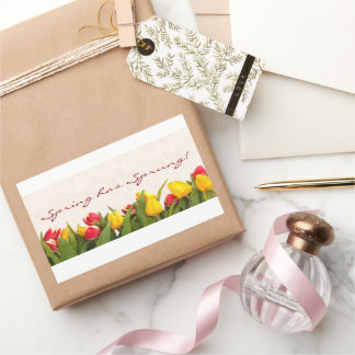 Sticker Rectangulaire Le printemps a Sprung Tulipes peintes