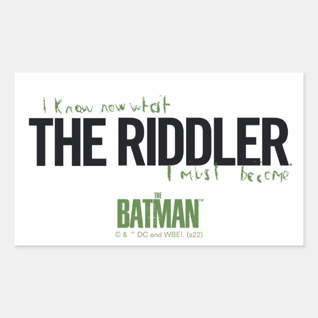 Sticker Rectangulaire Le Riddler - Je Sais Ce Que Je Dois Devenir (Devant)