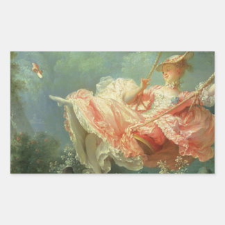 Sticker Rectangulaire Le rococo de Jean-Honore Frangonard Le Swing