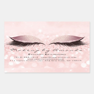 Sticker Rectangulaire Le rose de salon de beauté de maquillage
