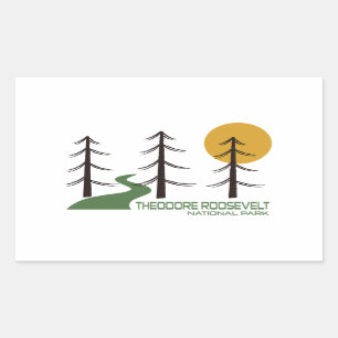 Sticker Rectangulaire Le sentier du parc national Theodore Roosevelt