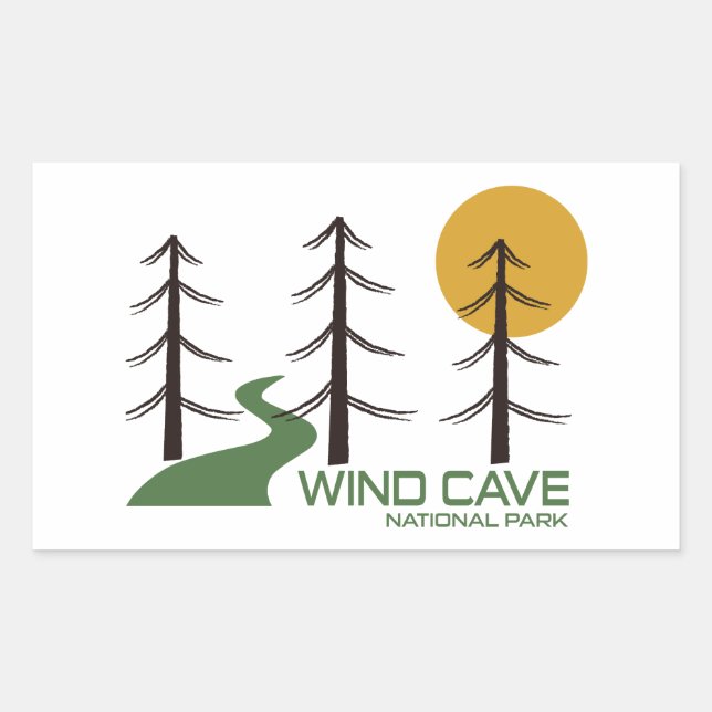 Sticker Rectangulaire Le sentier du parc national Wind Cave (Devant)