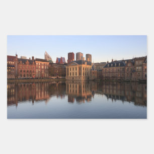 Sticker Rectangulaire Le skyline de La Haye dans la Pays-Bas