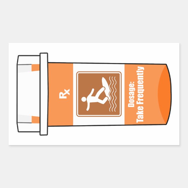 Sticker Rectangulaire Le surf est ma drogue (Devant)