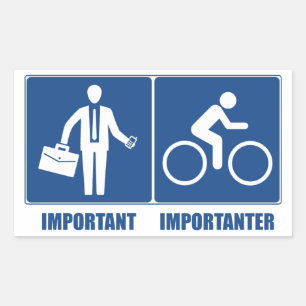Sticker Rectangulaire Le Travail Est Important, Le Cyclisme Est Importan