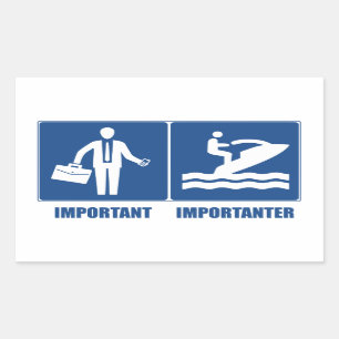 Sticker Rectangulaire Le Travail Est Important, Le Jet Ski Est Important