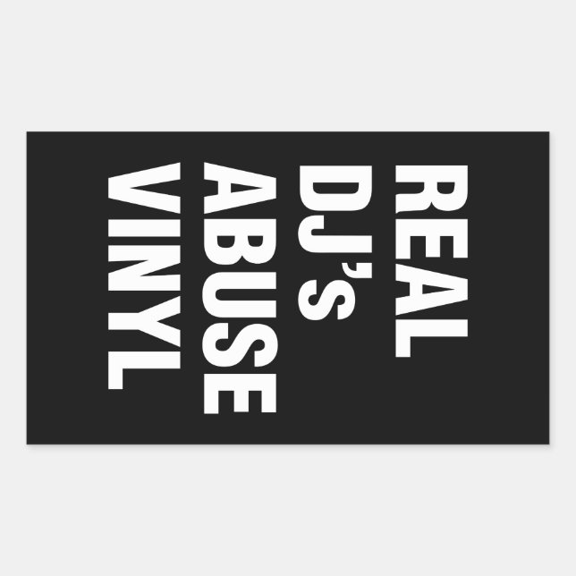 STICKER RECTANGULAIRE LE VINYLE DE LA VIOLENCE DE VÉRITABLE DJ (Devant)