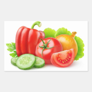 Sticker Rectangulaire Légumes frais