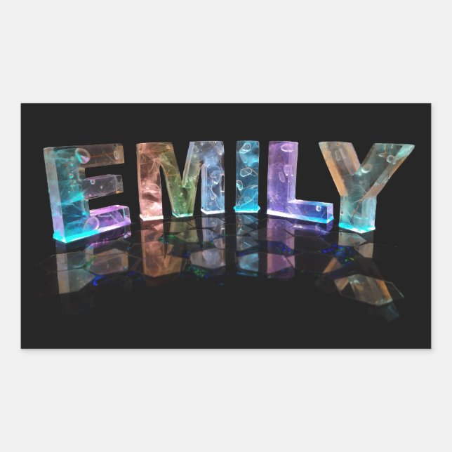 Sticker Rectangulaire L'Emily nommée dans 3D s'allume (la photographie) (Devant)