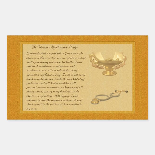 Sticker Rectangulaire L'engagement de Florence Nightingale (Devant)