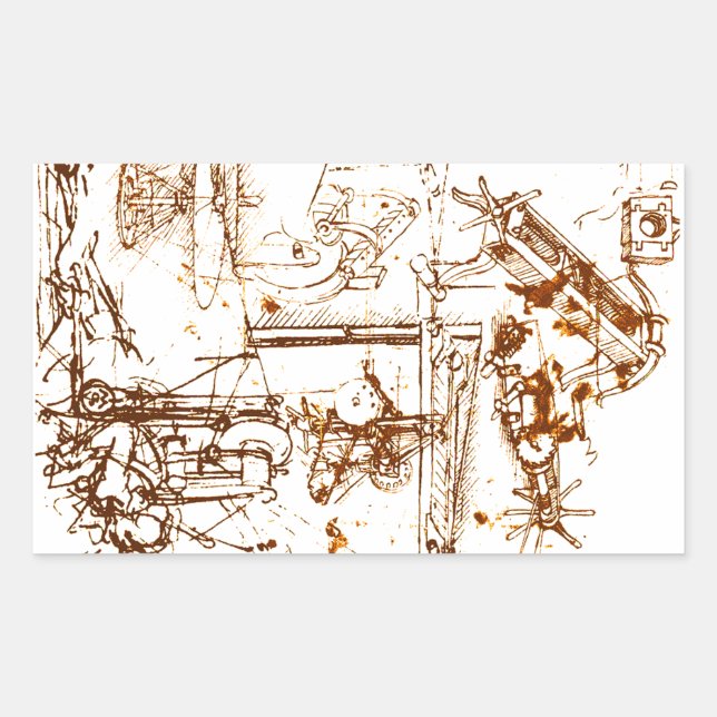 Sticker Rectangulaire Léonard de Vinci (Devant)