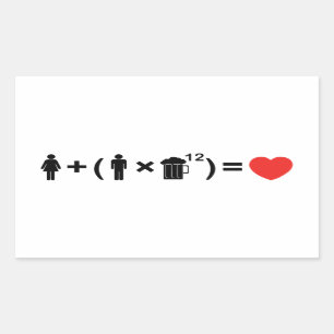 Sticker Rectangulaire L'équation d'amour pour les hommes