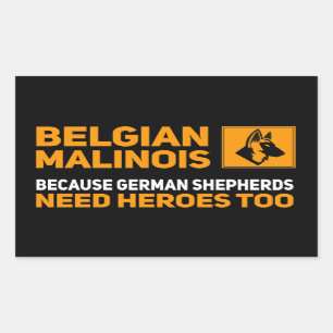 Sticker Rectangulaire Les bergers belges malinois allemands ont aussi be