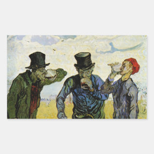 Sticker Rectangulaire Les Buveurs par Vincent van Gogh