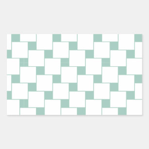 Sticker Rectangulaire Les carrés tissés par amusement monnayent le vert