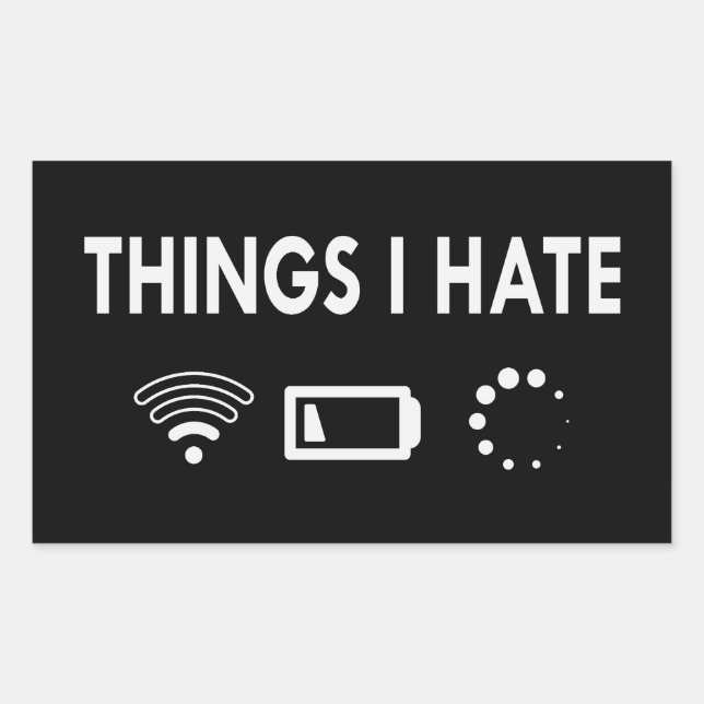 Sticker Rectangulaire Les choses que je déteste (Devant)