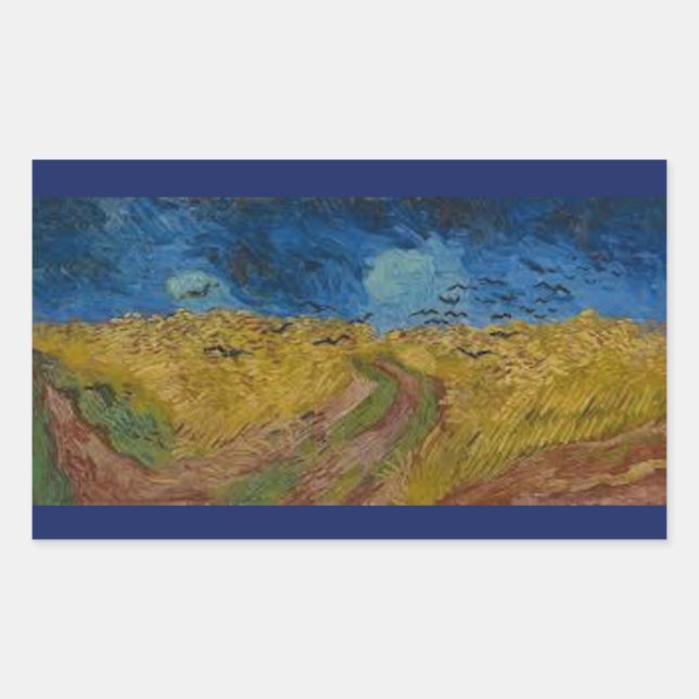 Sticker Rectangulaire Les Corbeaux de Vincent Van Gogh (Devant)