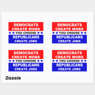Sticker Rectangulaire Les Démocrates créent des mobilisations