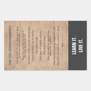 Sticker Rectangulaire Les dix commandements