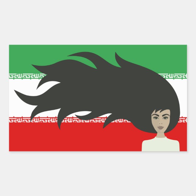 Sticker Rectangulaire Les femmes iraniennes se battent pour la liberté,  (Devant)