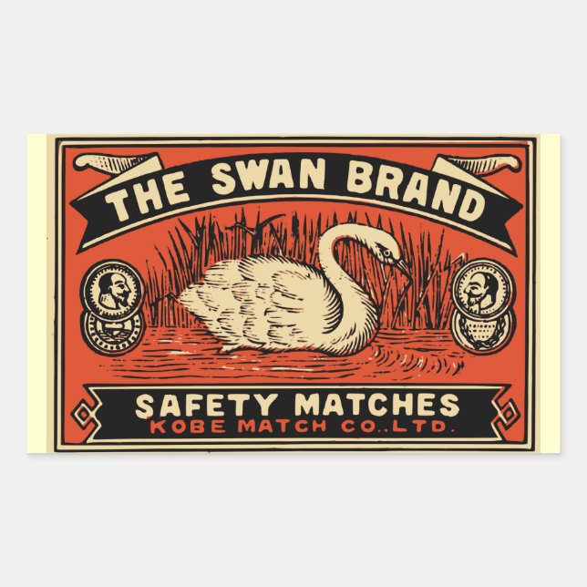 Sticker Rectangulaire Les matchs de sécurité de marque de cygne (Devant)