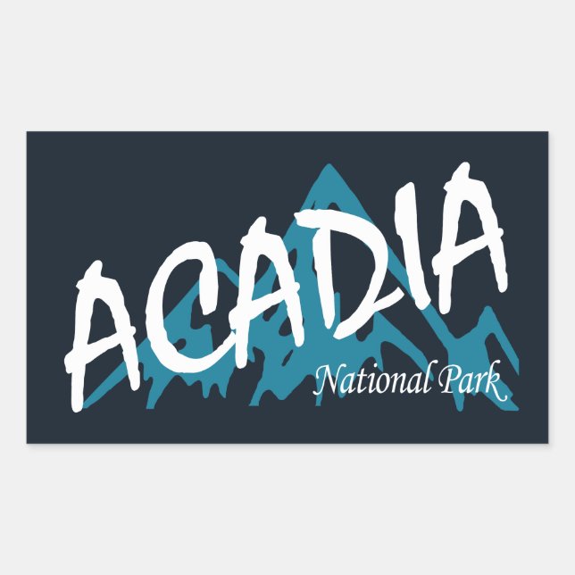 Sticker Rectangulaire Les montagnes du parc national Acadia (Devant)