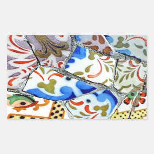 Sticker Rectangulaire Les mosaïques du parc Guell de Gaudi
