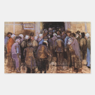 Sticker Rectangulaire Les pauvres et l'argent par Vincent van Gogh