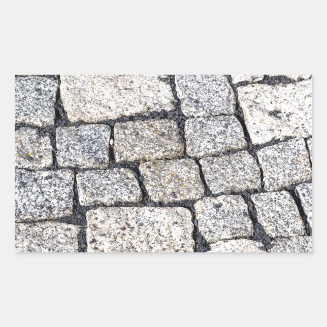 Sticker Rectangulaire Les pavés d'une rue en détail (Devant)