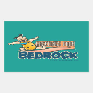 Sticker Rectangulaire Les Pierrafeu   Fred - Salutations De Bedrock