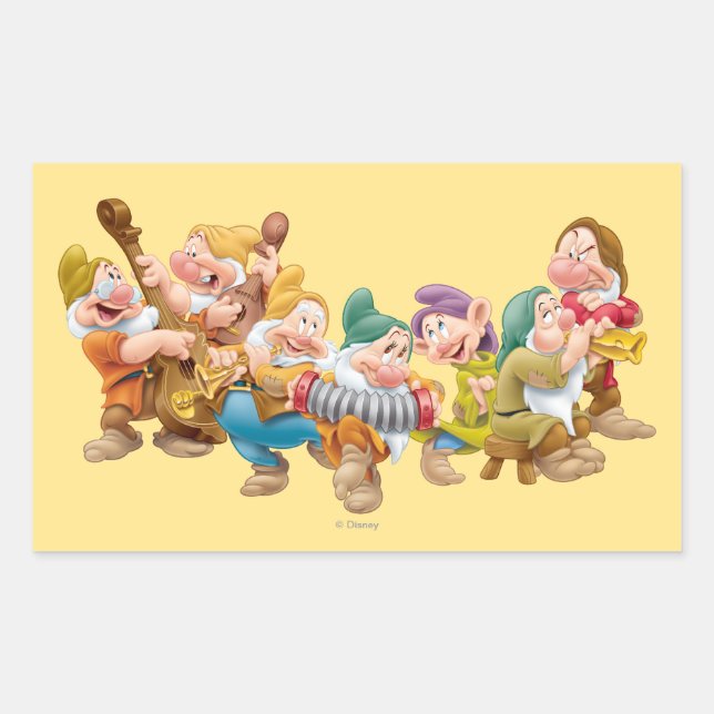 Sticker Rectangulaire Les sept nains 3 (Devant)