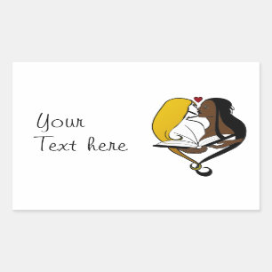 Sticker Rectangulaire Lesbian Romance Votre Texte Ici