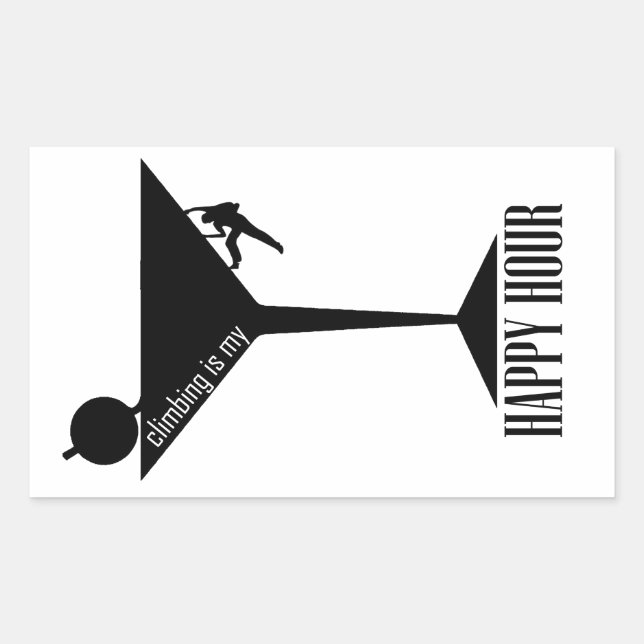 Sticker Rectangulaire L'Escalade Est Mon Heureuse Heure (Devant)