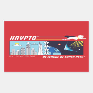 Sticker Rectangulaire L'espace extra-atmosphérique de Krypto vers la mét