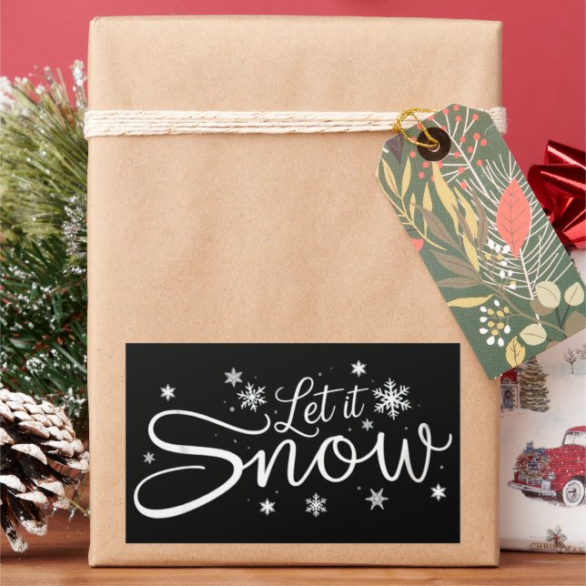 Sticker Rectangulaire Let It Snow Lover Snowflake Holiday Merry Xmas  (vacances)