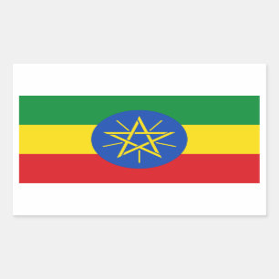 Sticker Rectangulaire L'Ethiopie/drapeau éthiopien
