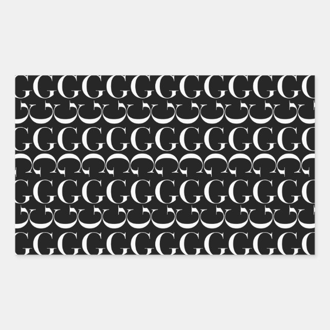 Sticker Rectangulaire Lettre initiale G (Devant)