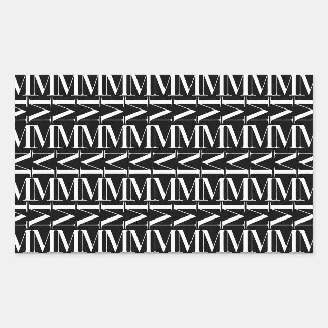 Sticker Rectangulaire Lettre initiale M (Devant)