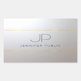 Sticker Rectangulaire LETTRE INITIALE Modèle D'ARGENT D'OR