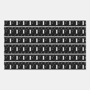 STICKER RECTANGULAIRE LETTRE INITIALE MONÂTRE F