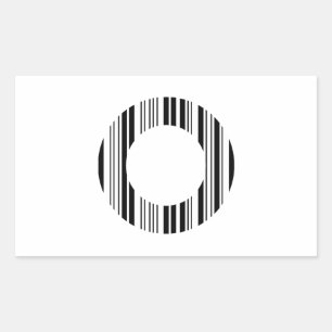 Sticker Rectangulaire LETTRE O CODE BARRE Premier Motif de code barre in