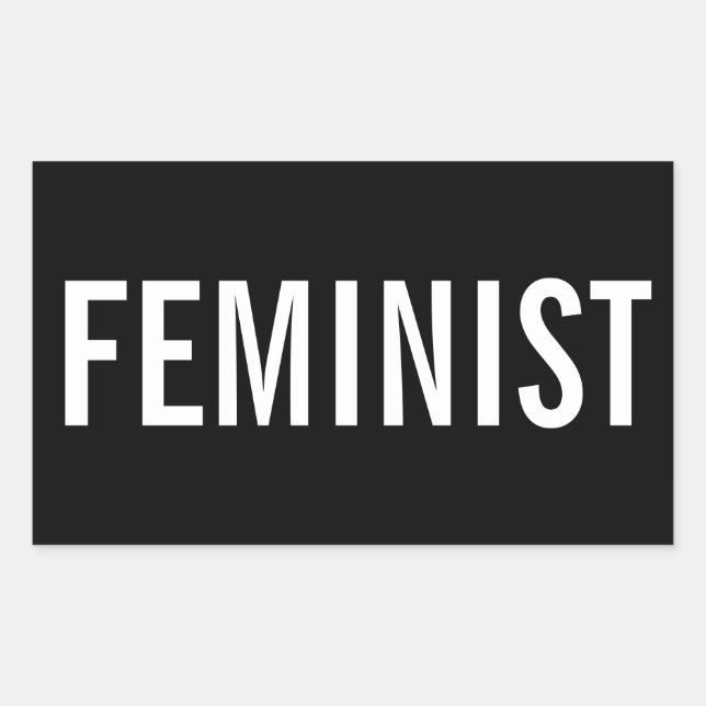 Sticker Rectangulaire Lettres blanches féministes et audacieuses sur aut (Devant)
