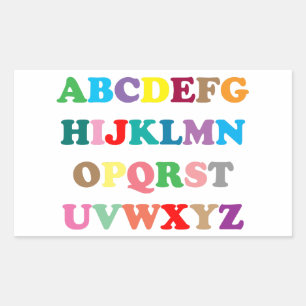 Sticker Rectangulaire Lettres colorées d'ABC