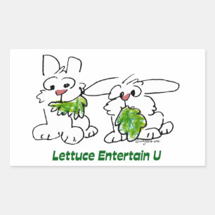Sticker Rectangulaire Lettuce Entertain U Cartoon Rabbits