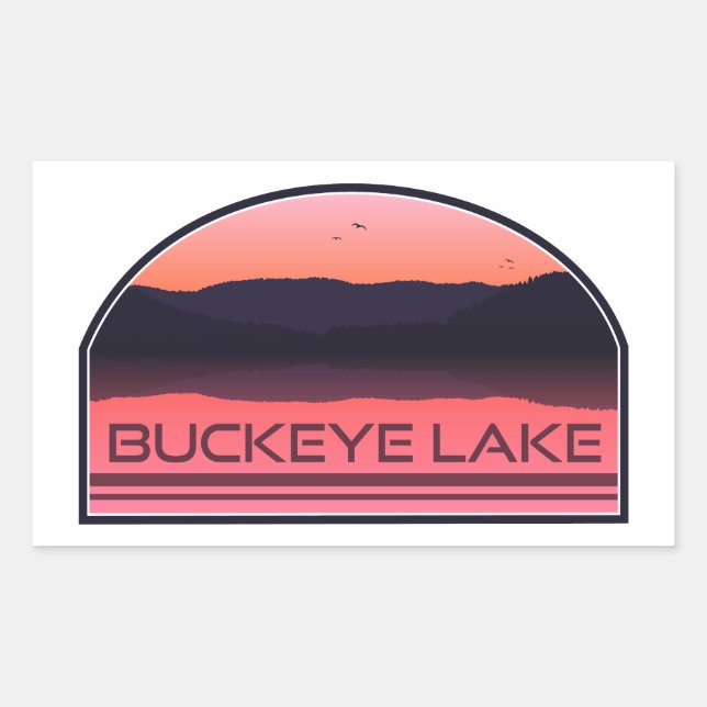 Sticker Rectangulaire Levée rouge du lac Buckeye Ohio (Devant)