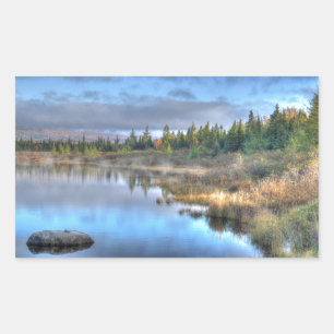 Sticker Rectangulaire Lever du soleil d'automne au lac Moosehead Maine