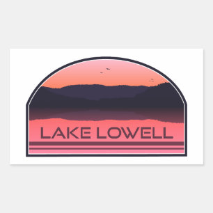 Sticker Rectangulaire Lever rouge du lac Lowell Idaho