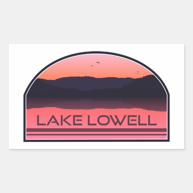 Sticker Rectangulaire Lever rouge du lac Lowell Idaho (Devant)