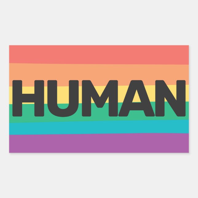 Sticker Rectangulaire LGBTQ fierté Drapeau arc-en-ciel (Devant)
