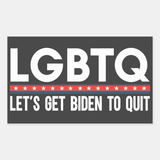 Sticker Rectangulaire LGBTQ Obtenons Biden Pour Quitter Anti Joe Biden D (Devant)